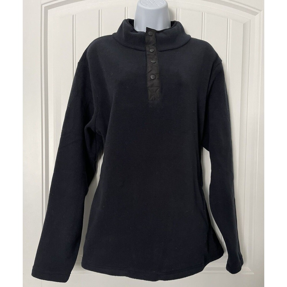 Mason Signature Womens Sz Medium Dark Blue Fleece W/Pockets Long Sleeve Sweater